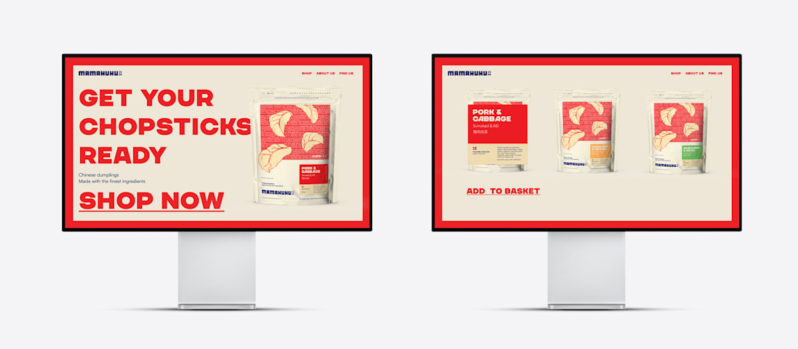 Branded business website design for a dumpling business