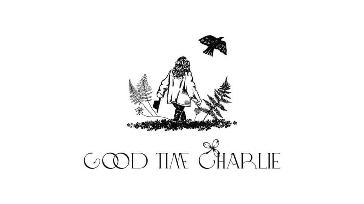 black and white nature-inspired illustration for a clothing brand