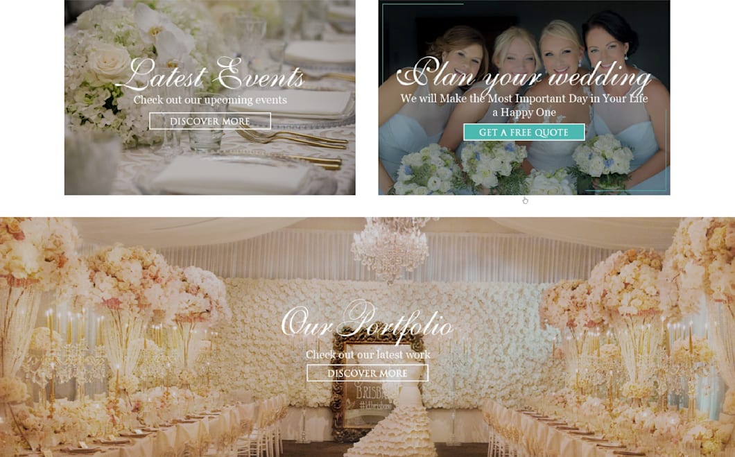 A wedding planner website