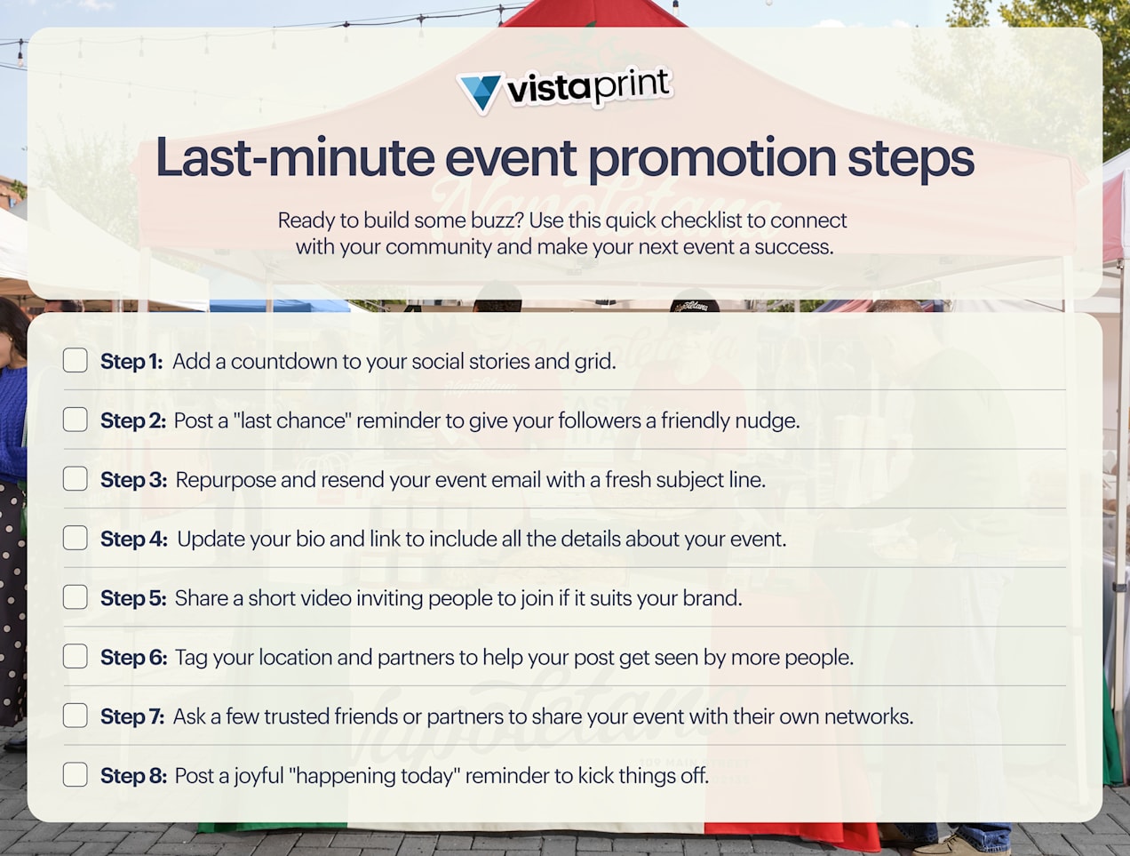 Downloadable checklist for last-minute event promotion 