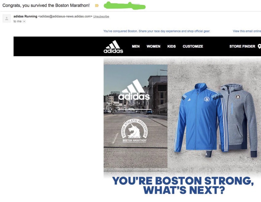 Adidas Boston Marathon bad marketing examples