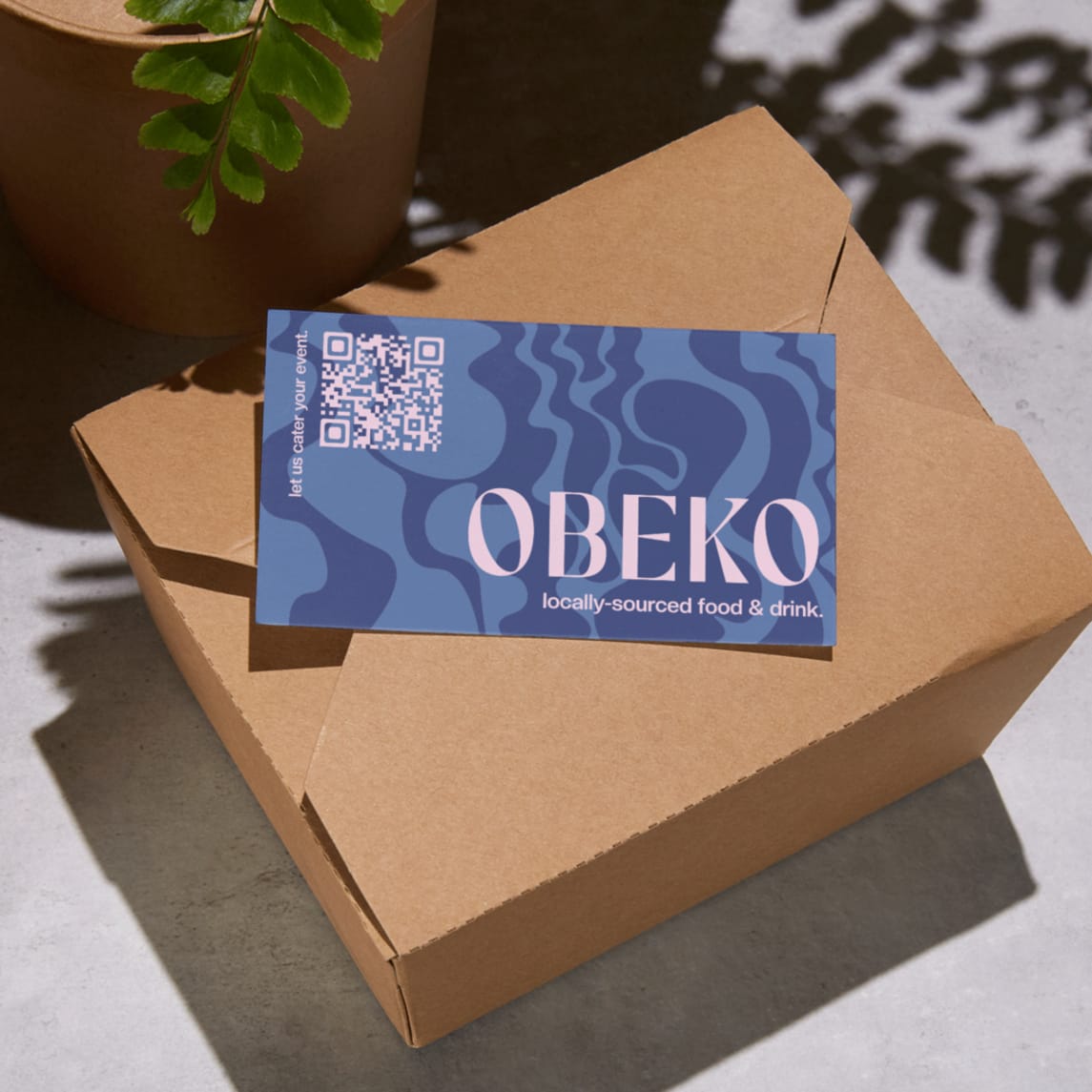 Brand patterns on a QR business card, consistent visual identity