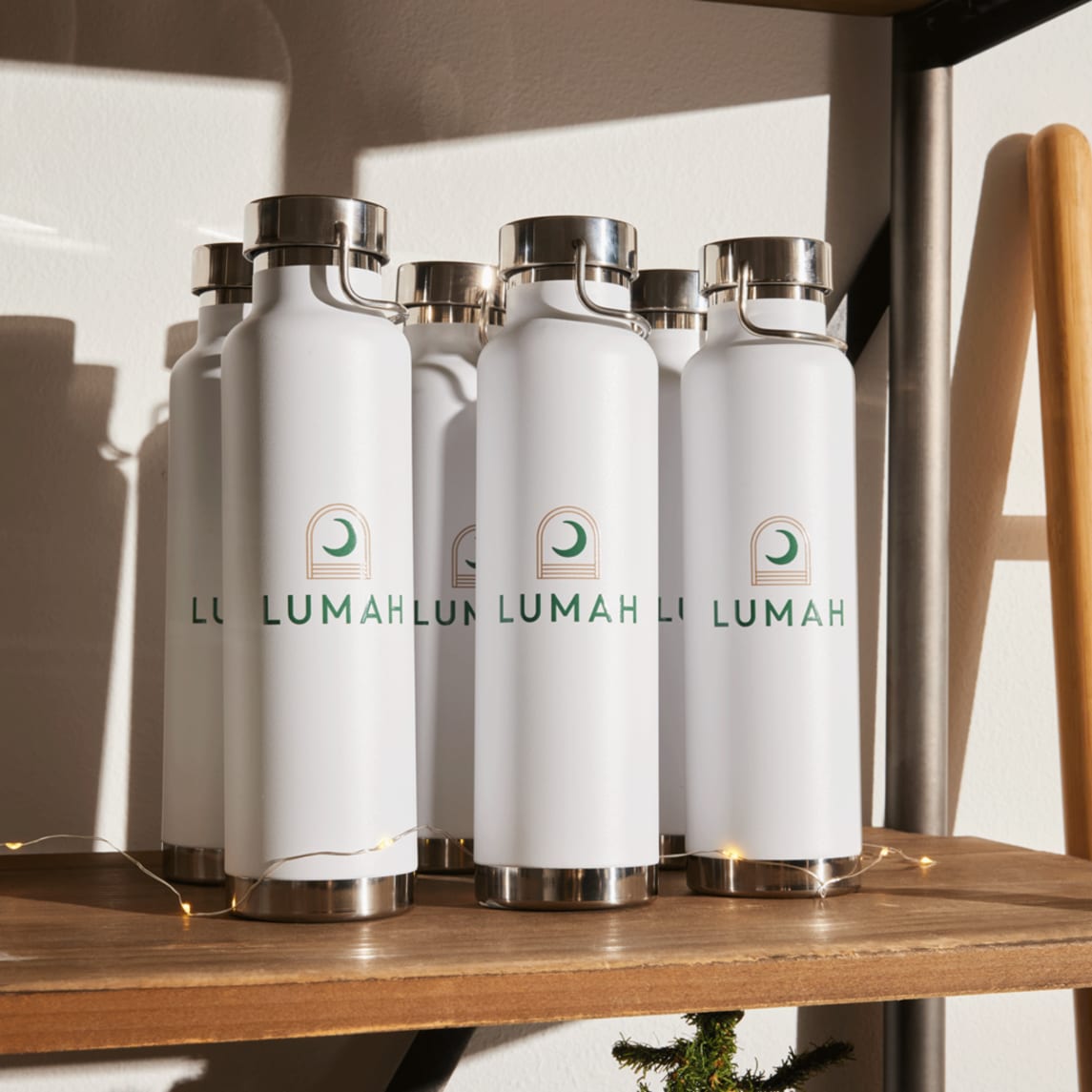 Spa brand logo printed on water bottle merchandise