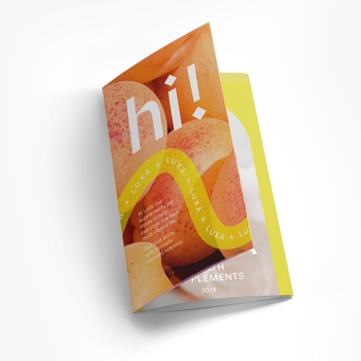 A tri-fold brochure for a health supplement brand