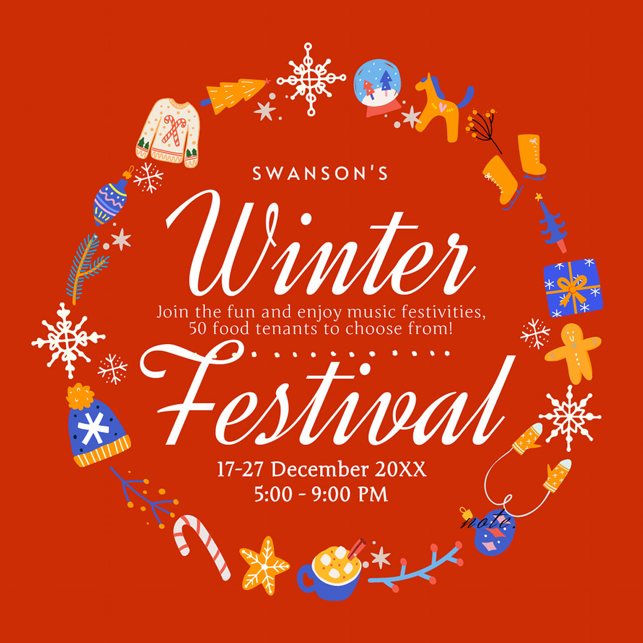 An Instagram post promoting Swanson&rsquo;s Winter Festival