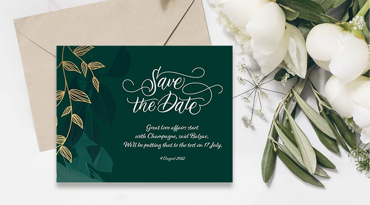 poetique Save the Date Cards by Kate Ahn