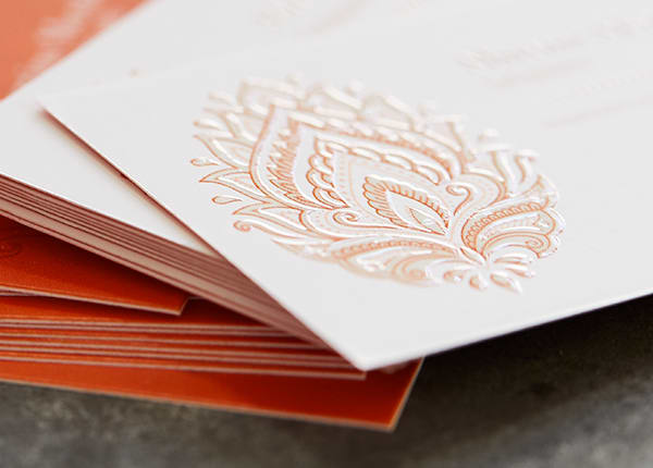Embossed business cards