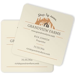2 square cream business cards