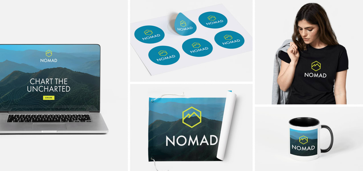 A selection of branded marketing materials and designs for a small business.