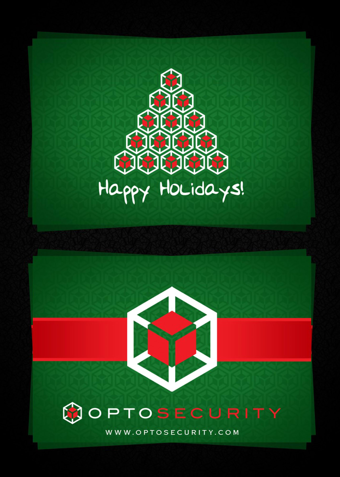 Custom holiday cards: a tree made of logos