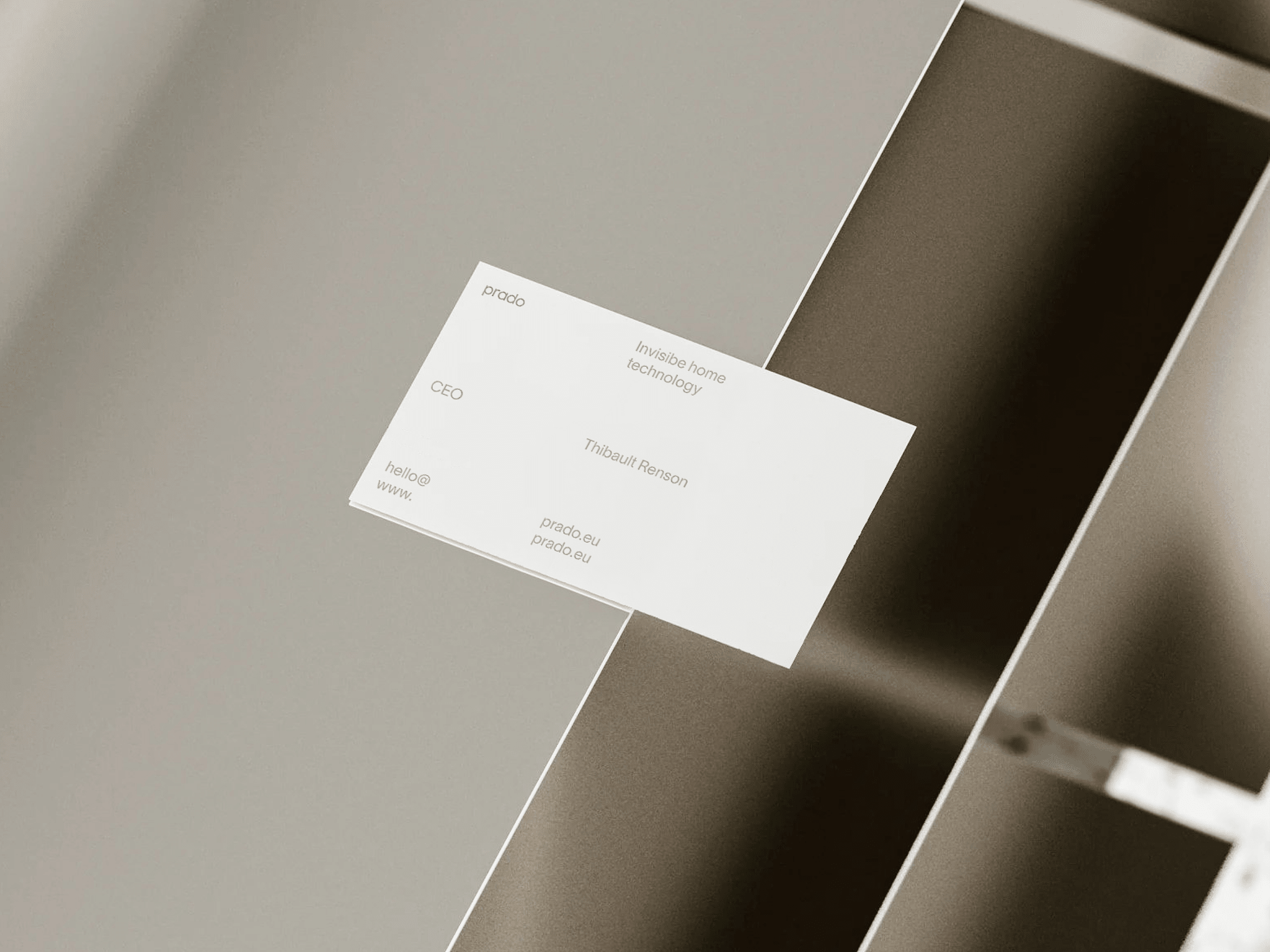 simple white business cards with soft gray text