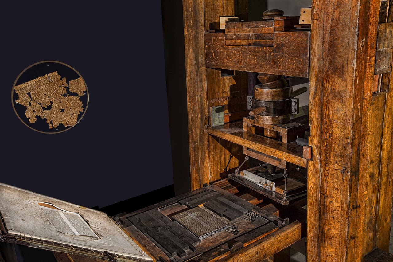 A Gutenberg printing press