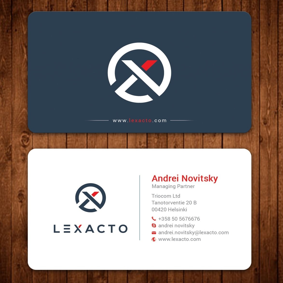 round corner logo lawyer business card