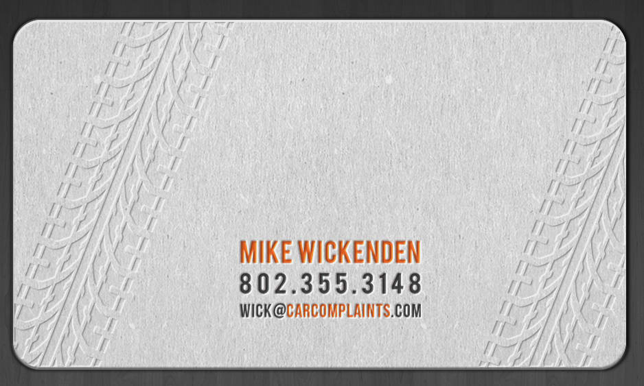 Embossed business card