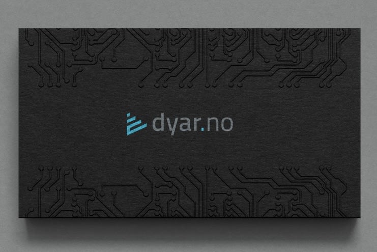 Embossed business card