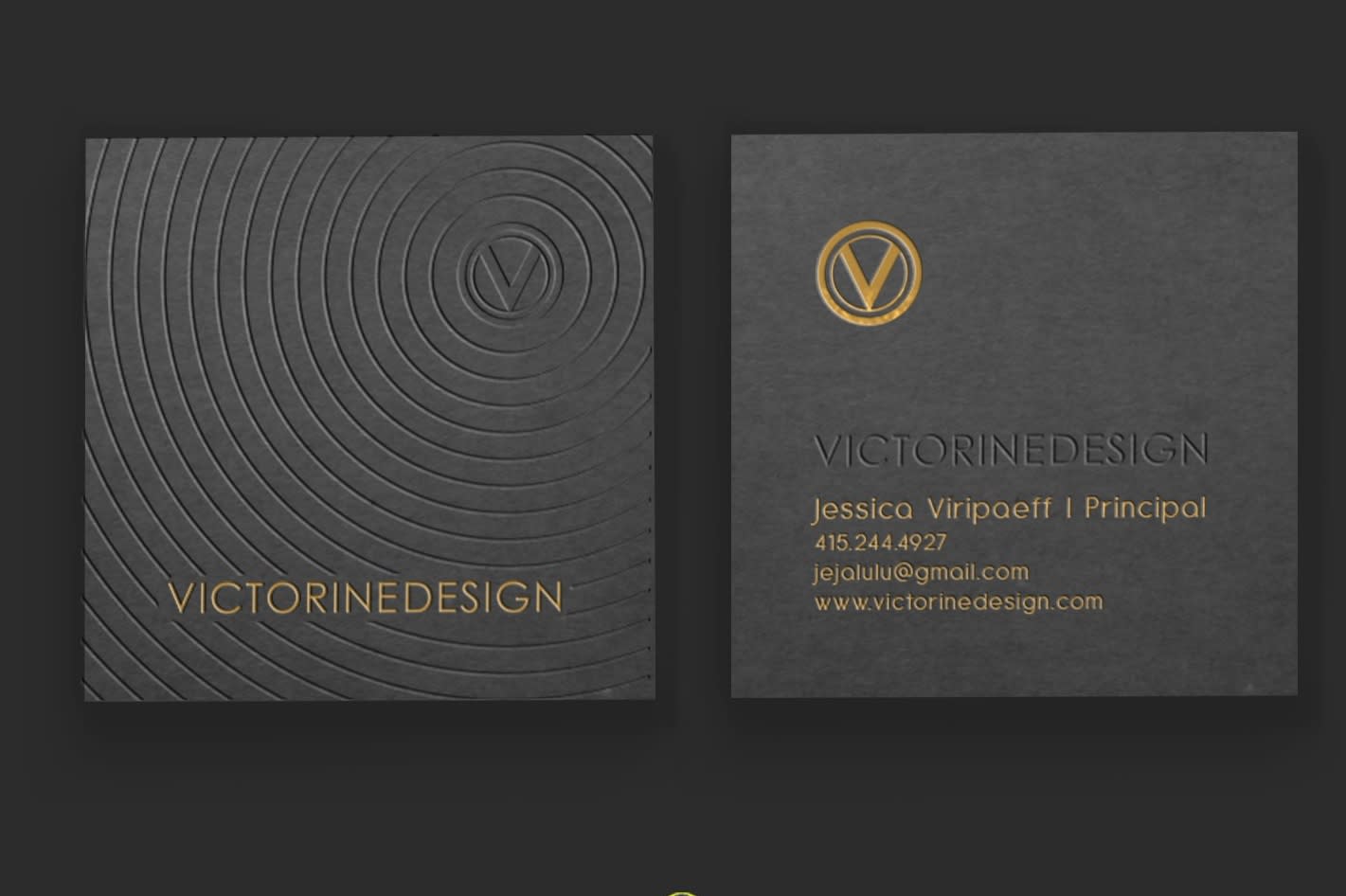 Embossed business card