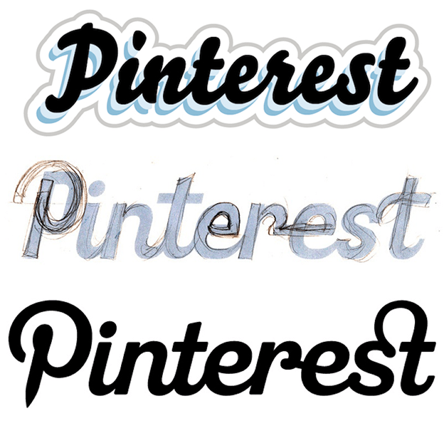 Pinterest logo process sketch