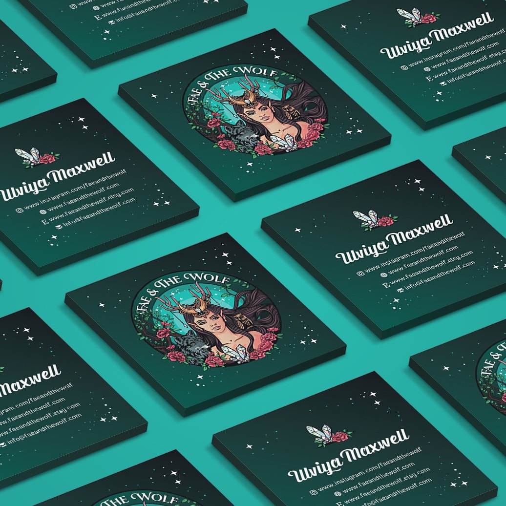 Business card design for etsy shop owner