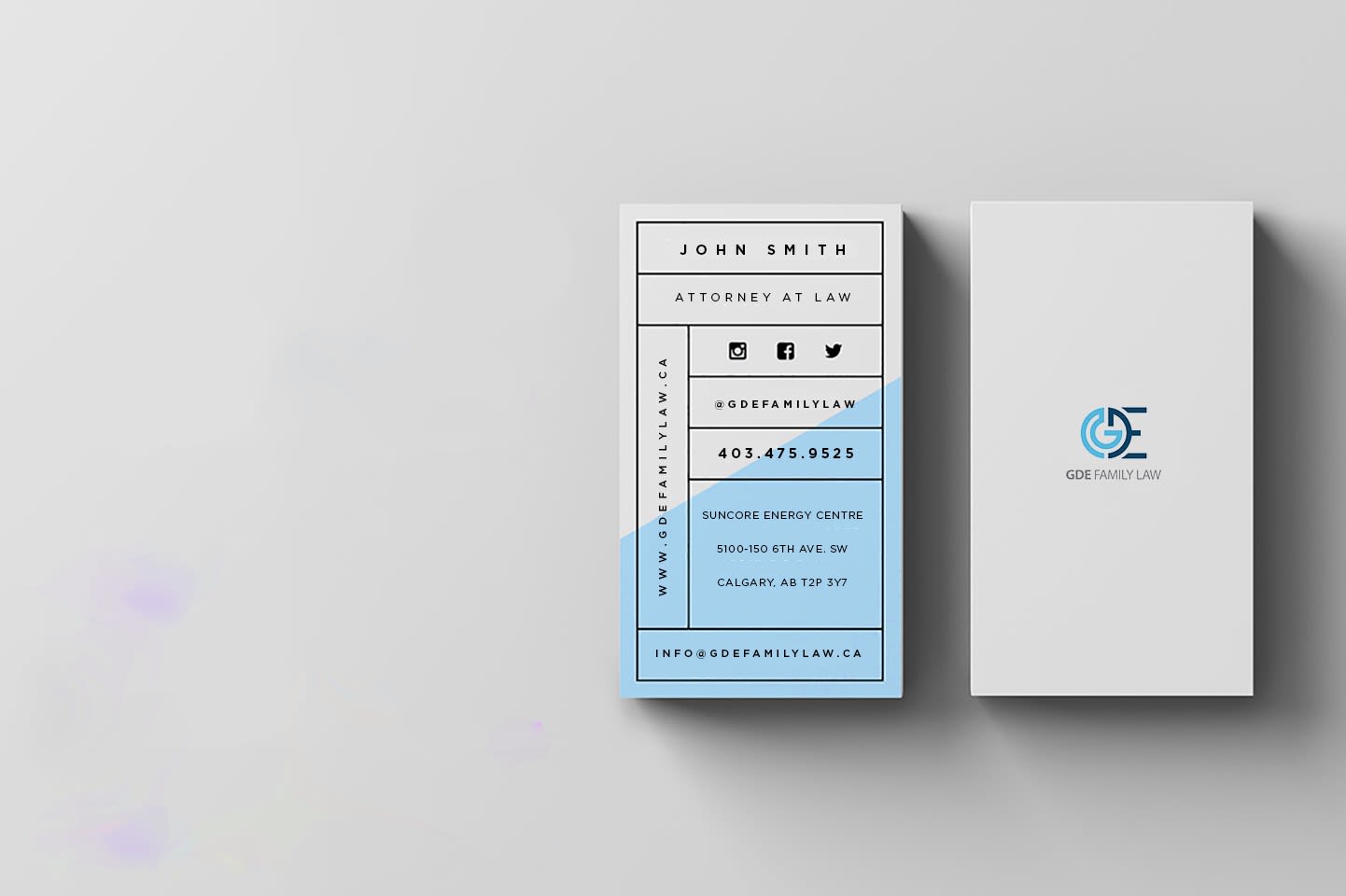 Business card design for an attorney
