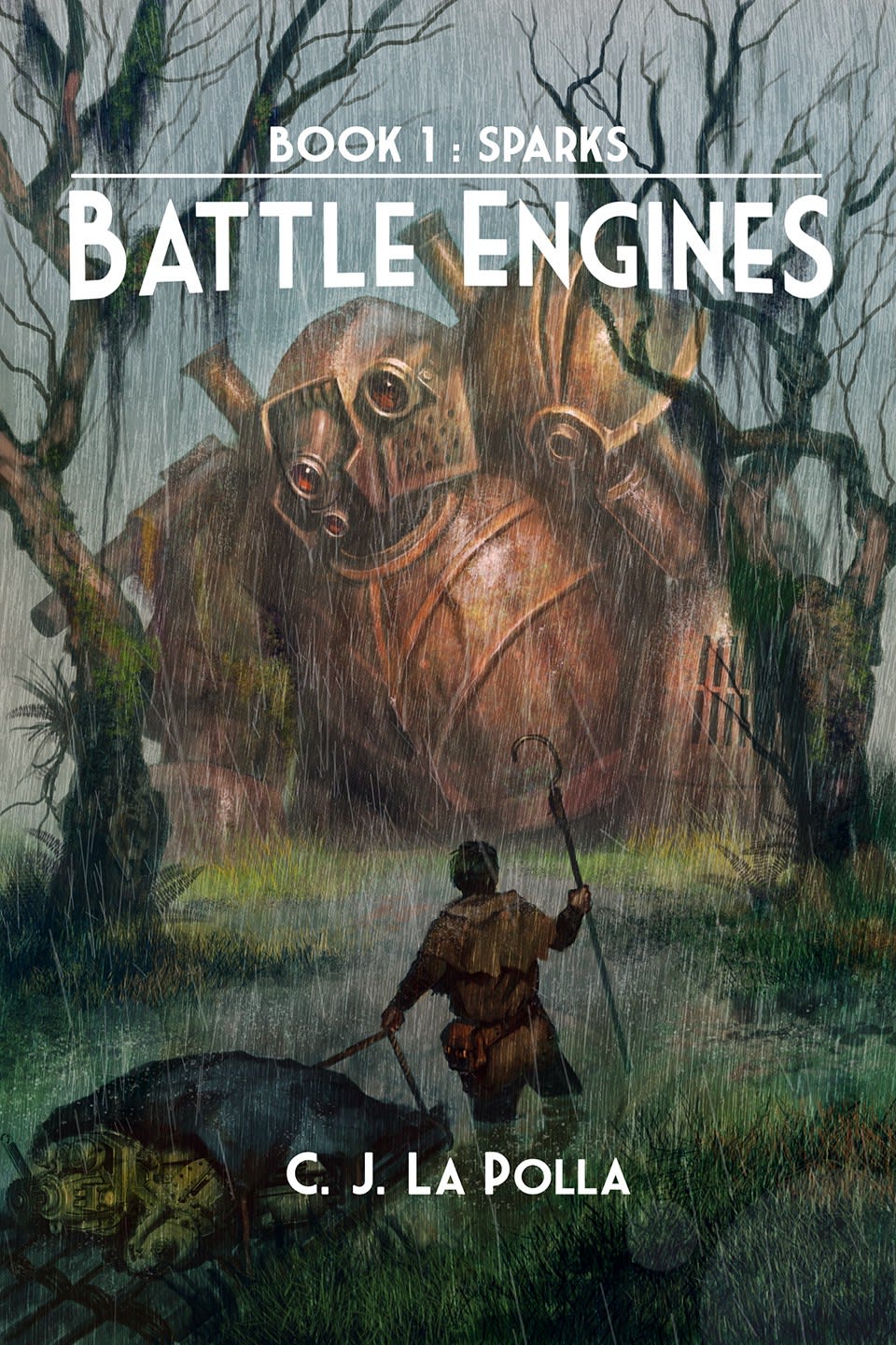 Illustrated scifi book cover design