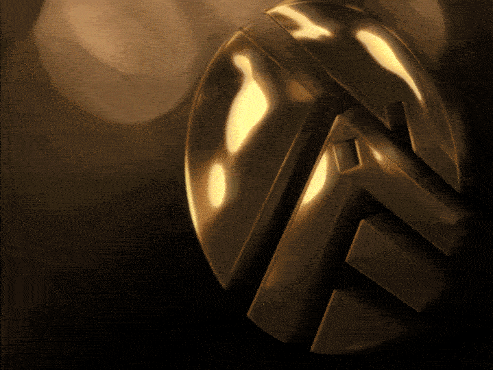 gold shimmery logo reveal