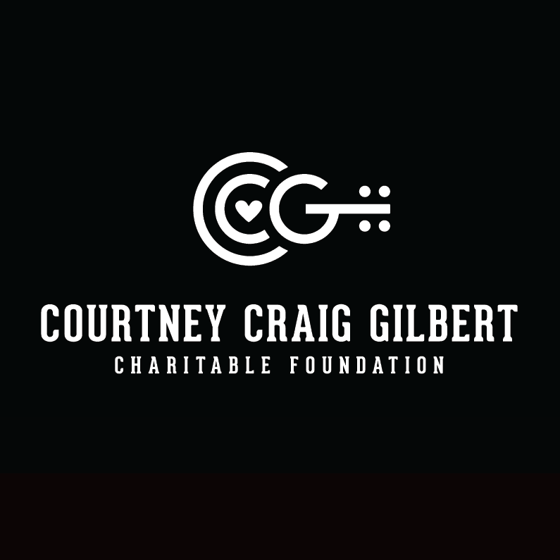 design includes initials CCG, heart and music