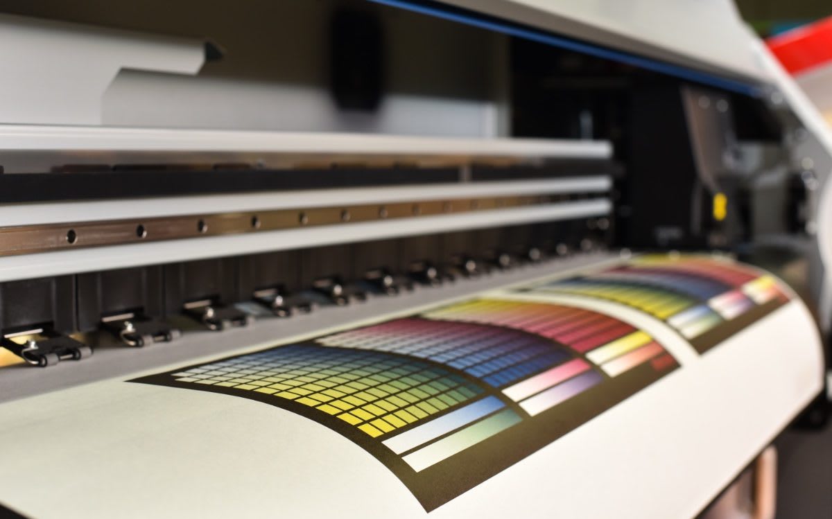 A printing machine in action