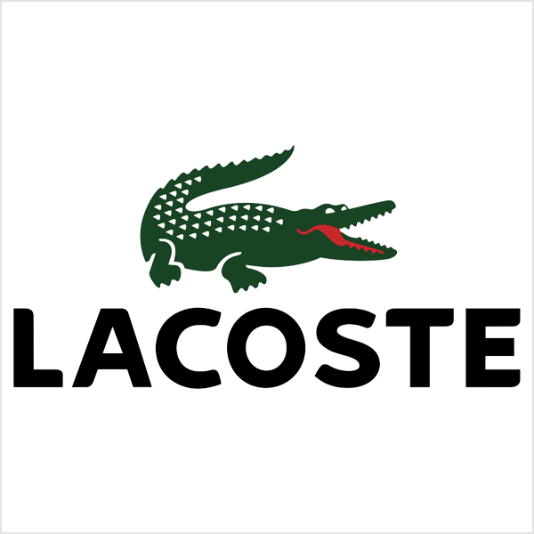 Lacoste logo of crocodile and brand name