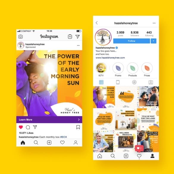 Instagram profile and ad content design