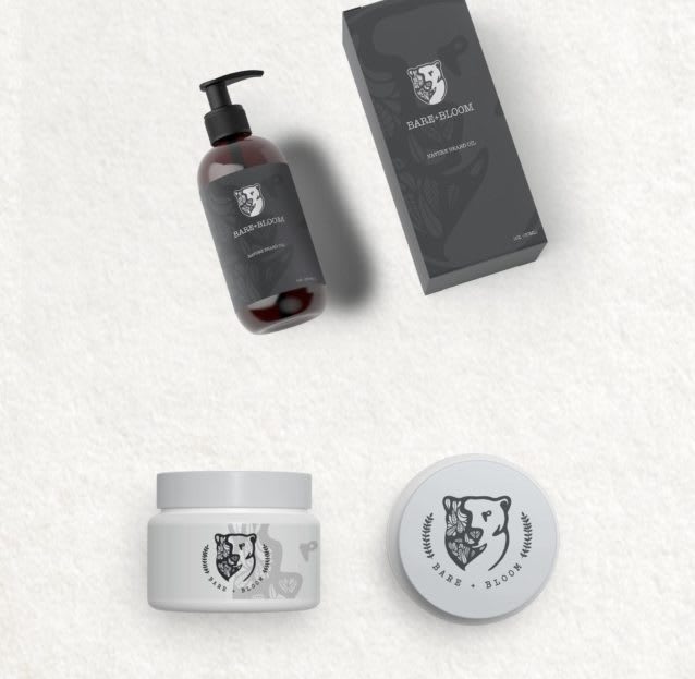 simple, cool, monochrome cosmetics branding