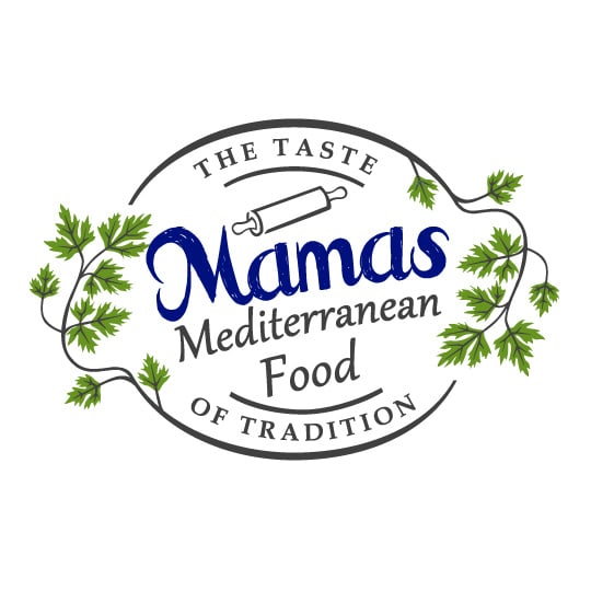 Mama’s Mediterranean Food logo with tagline