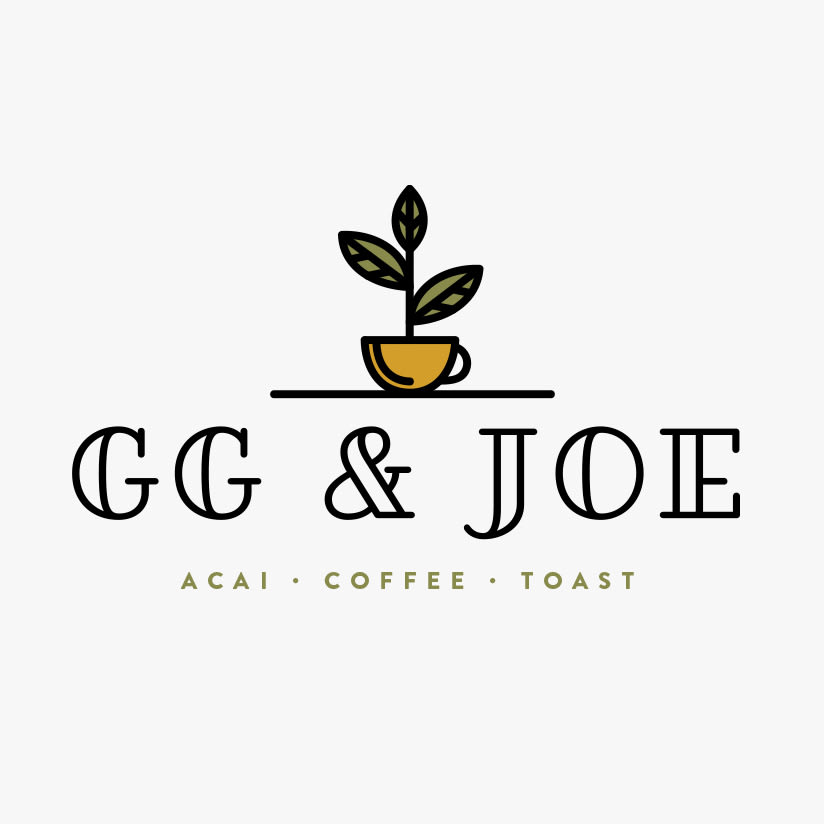 playful line art logo with a custom logo font