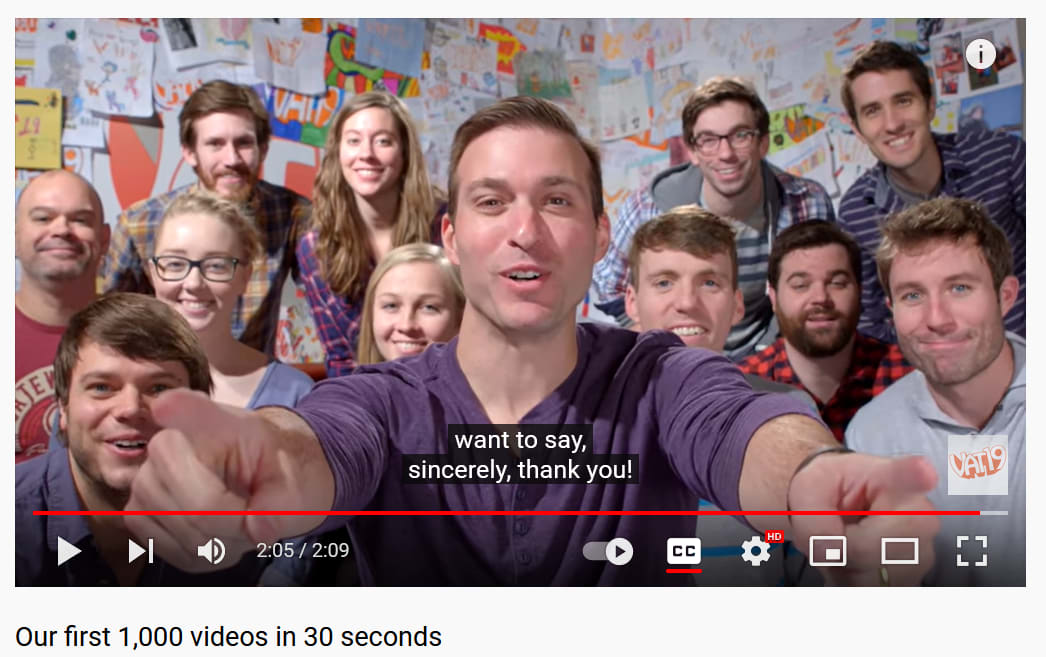 A two-minute thank you video of Vat19 for its loyal YouTube fans