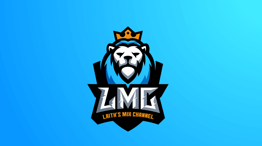 blue and white lion wearing a yellow crown against a shield-shape background