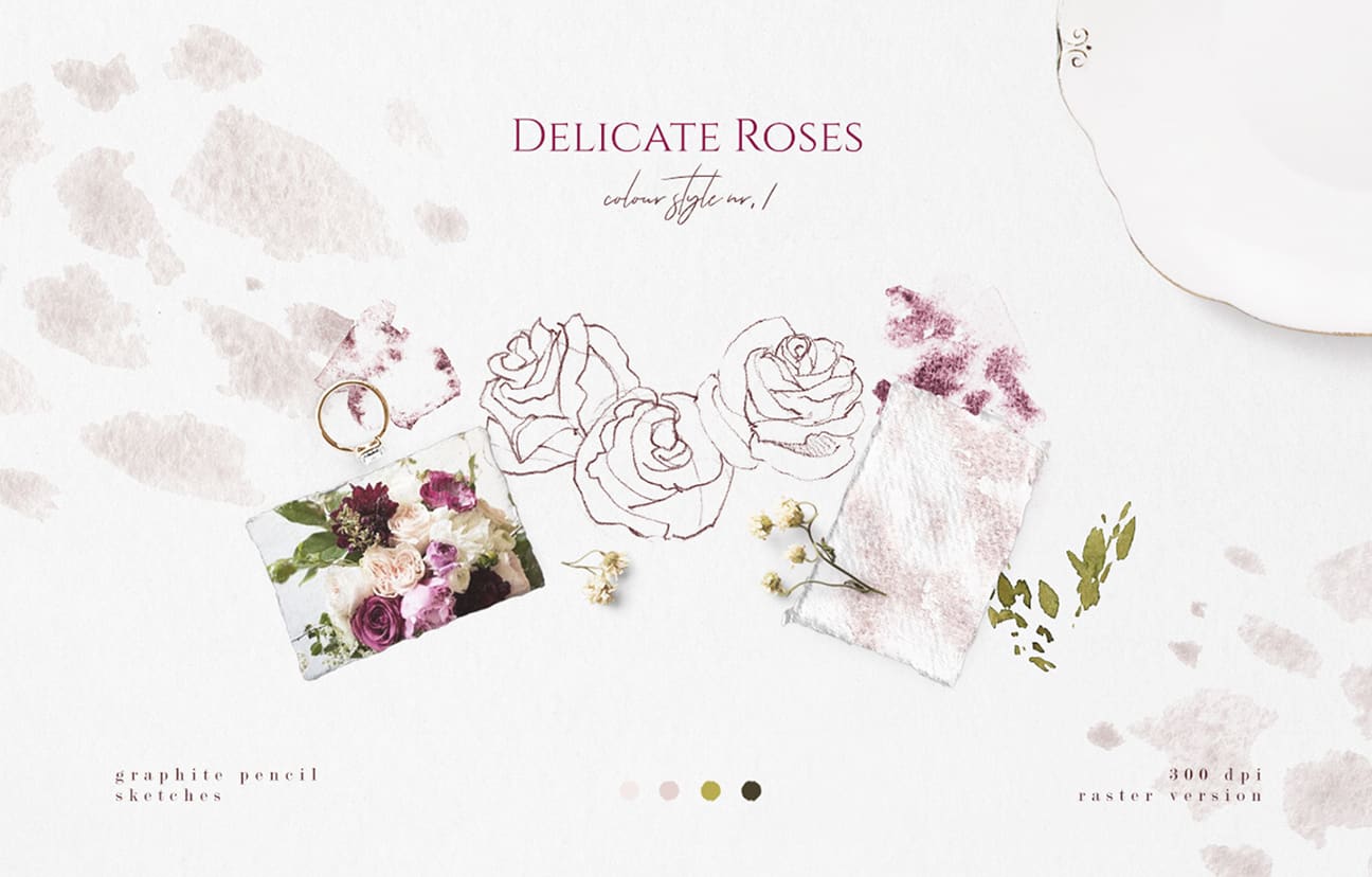 mood board for flower arrangement