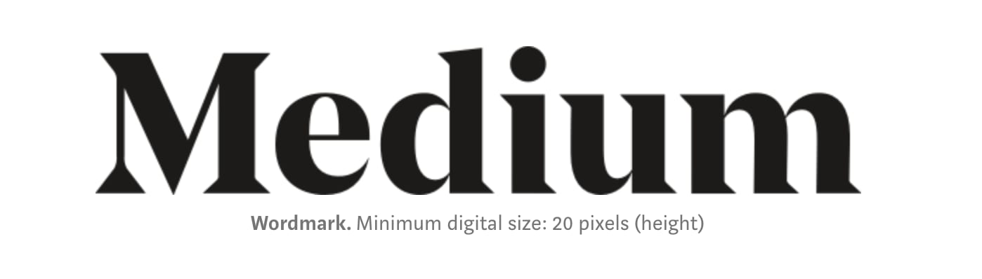 Screenshot of Medium logo with caption minimum digital size