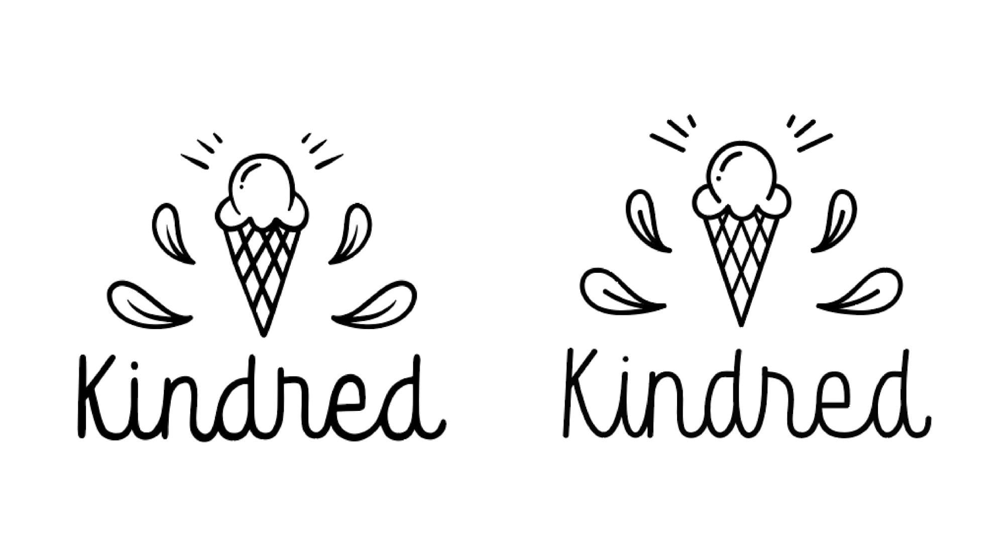 logo in illustrator screenshot comparing two options for tracing