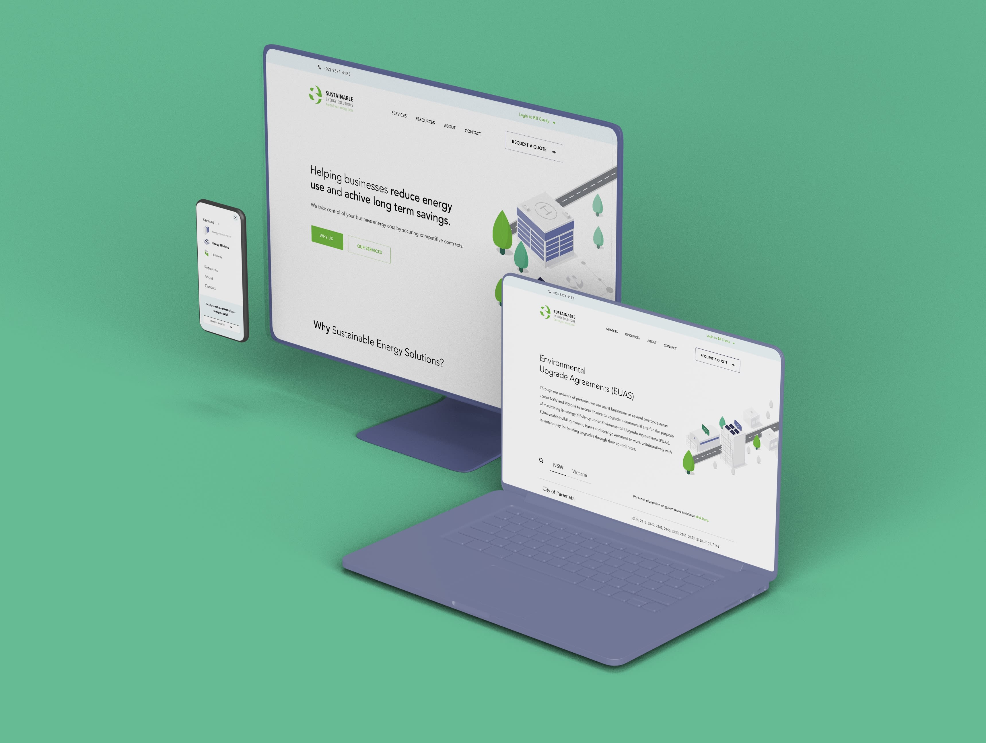 Responsive web design for energy procurement and efficiency company