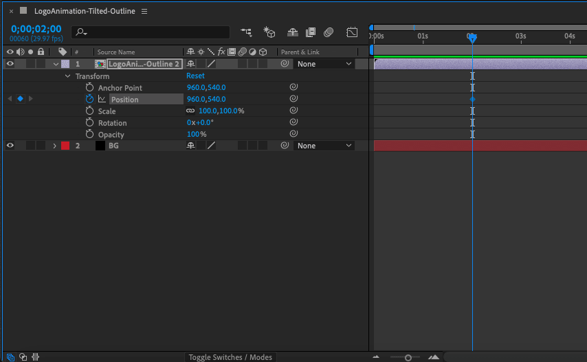 Keyframe animation stage of how to animate a logo in seven steps