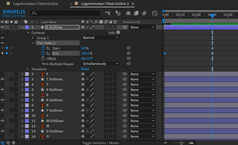 Animation of layers stage of how to animate your logo