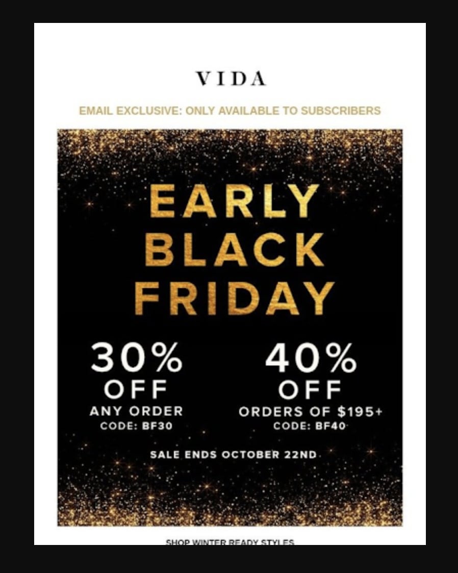 Vida Cyber Monday campaign