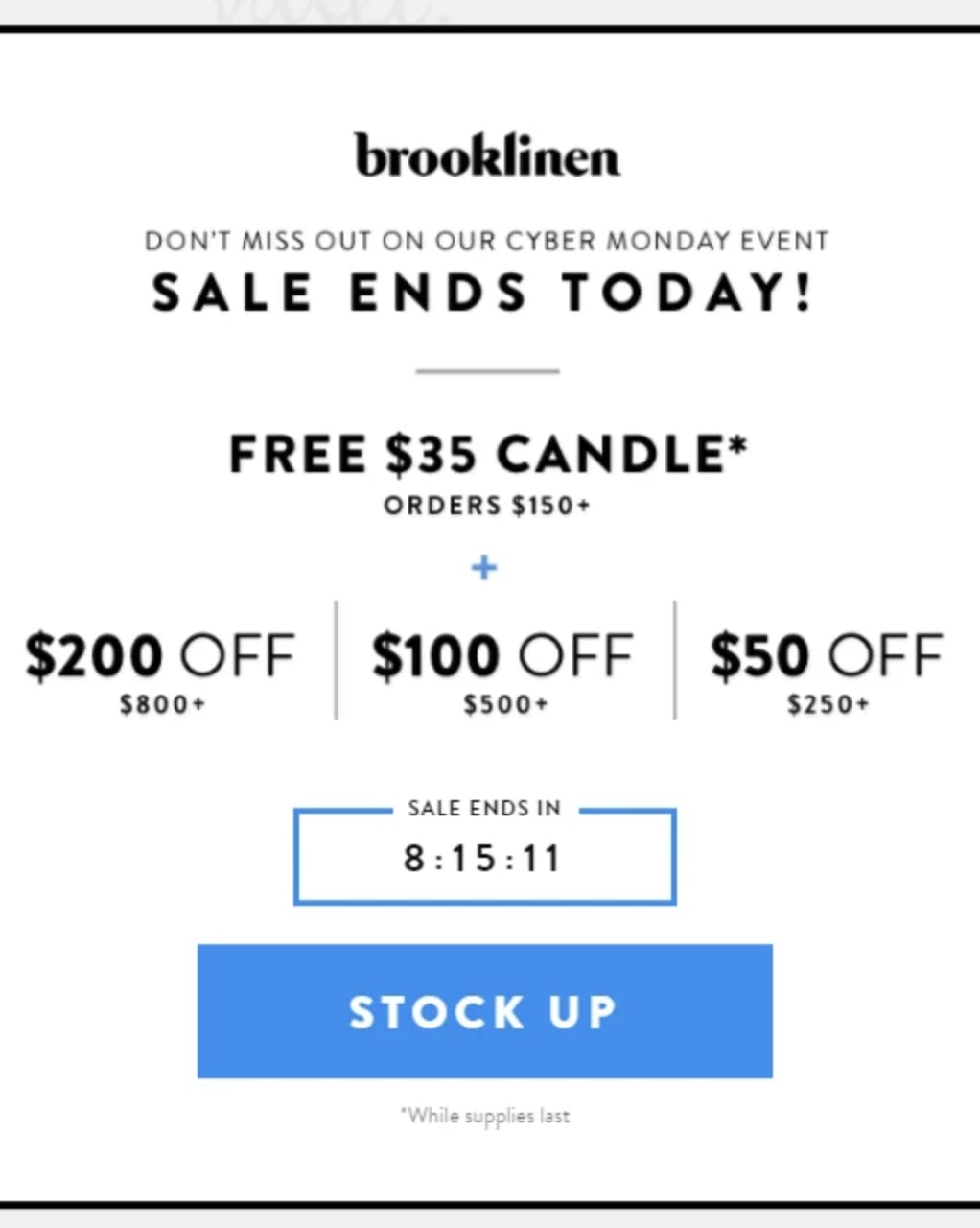 Brooklinen Black Friday campaign