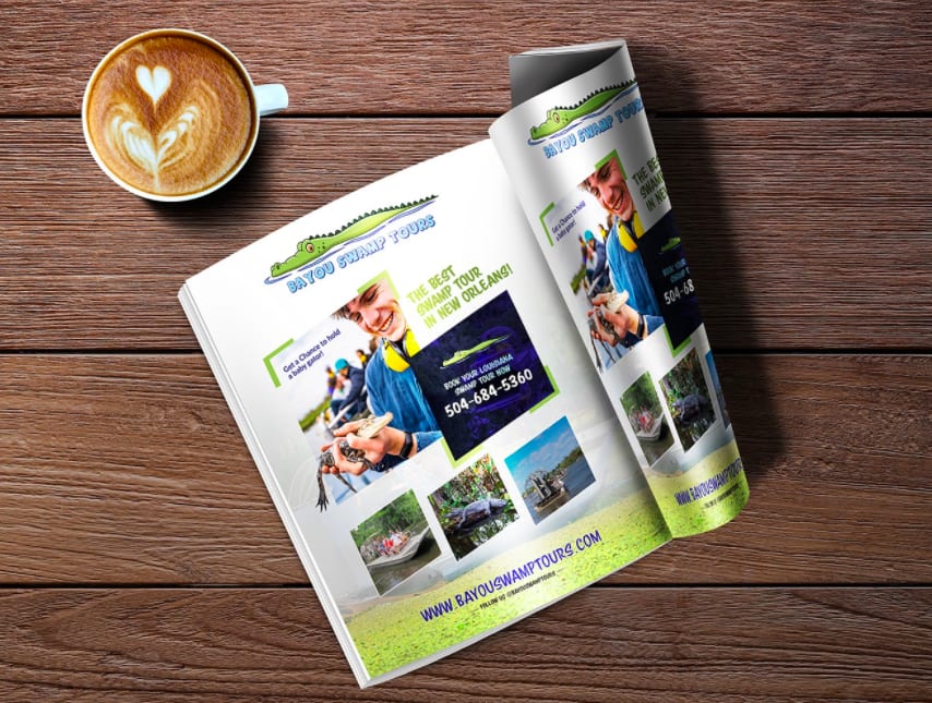 a brand advert in a magazine