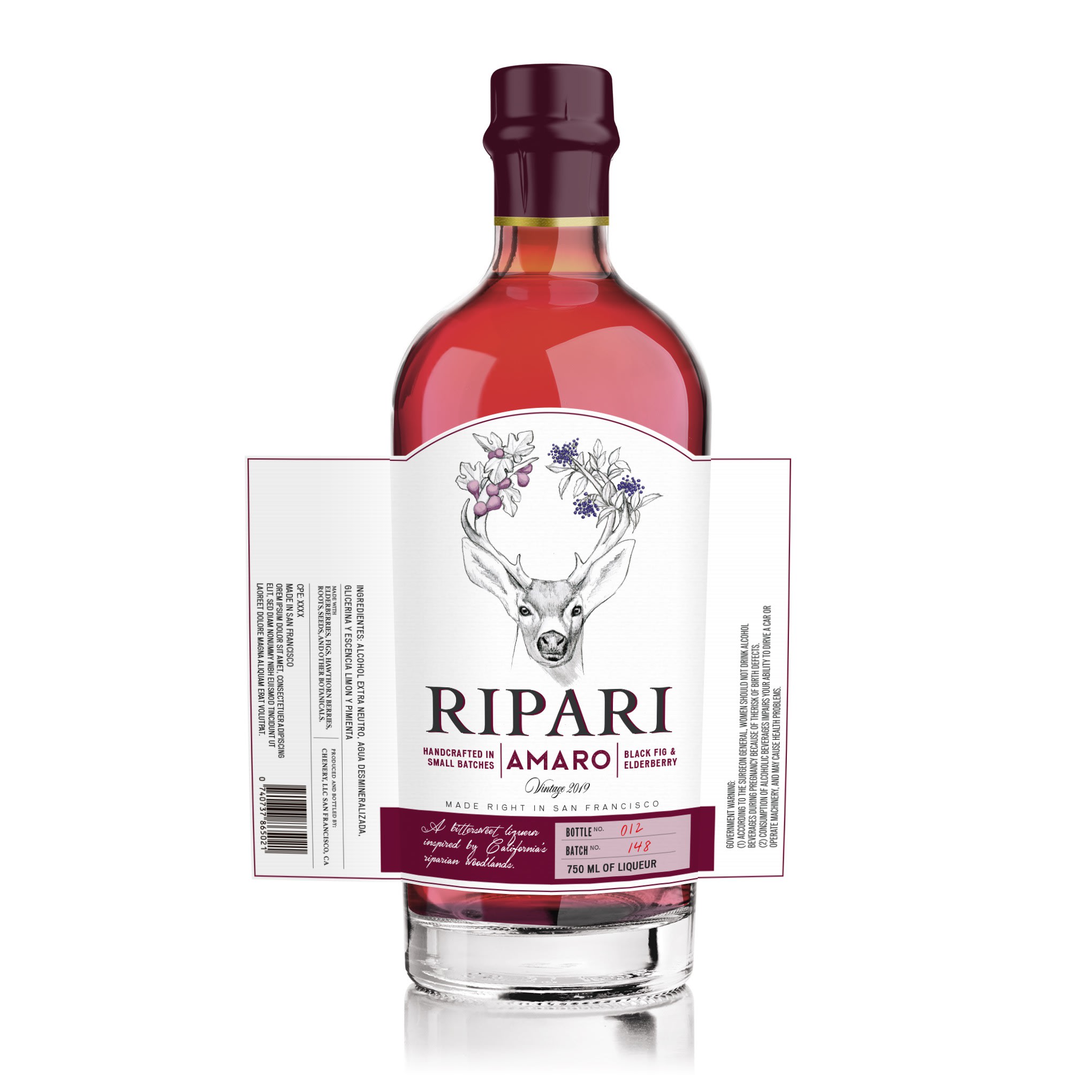 illustration image of a deer with colored flowers around its antlers