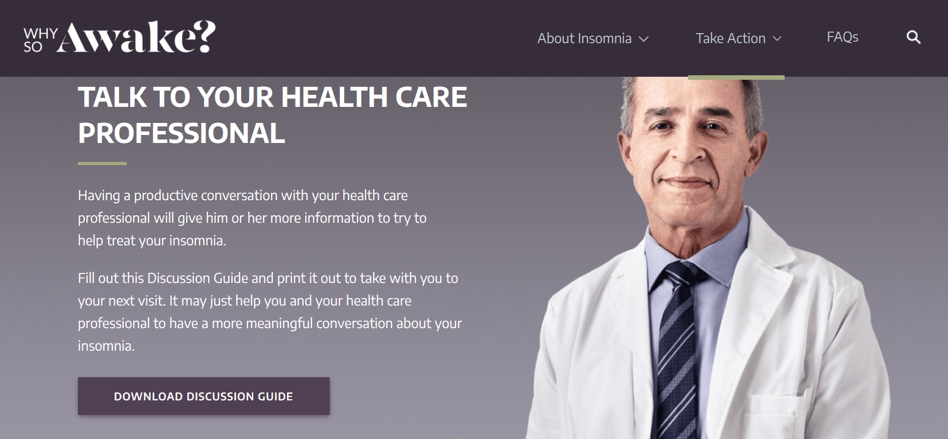 A screenshot of Why So Awake website&rsquo;s Take Action page