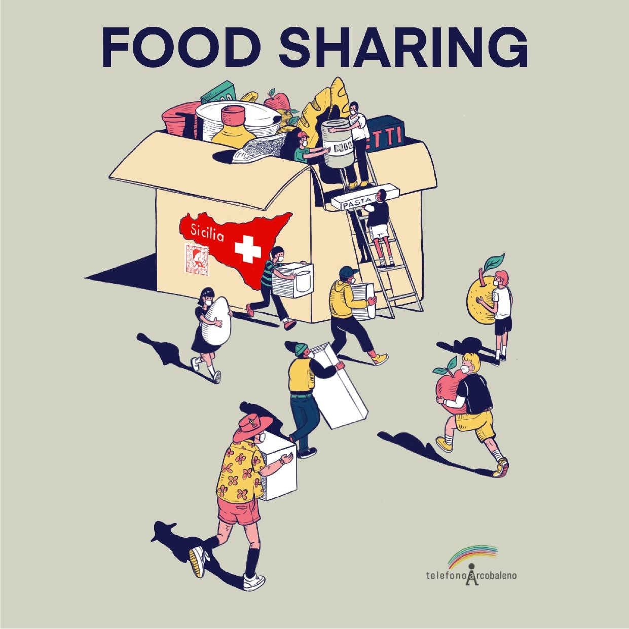 illustration for sicilian food bank