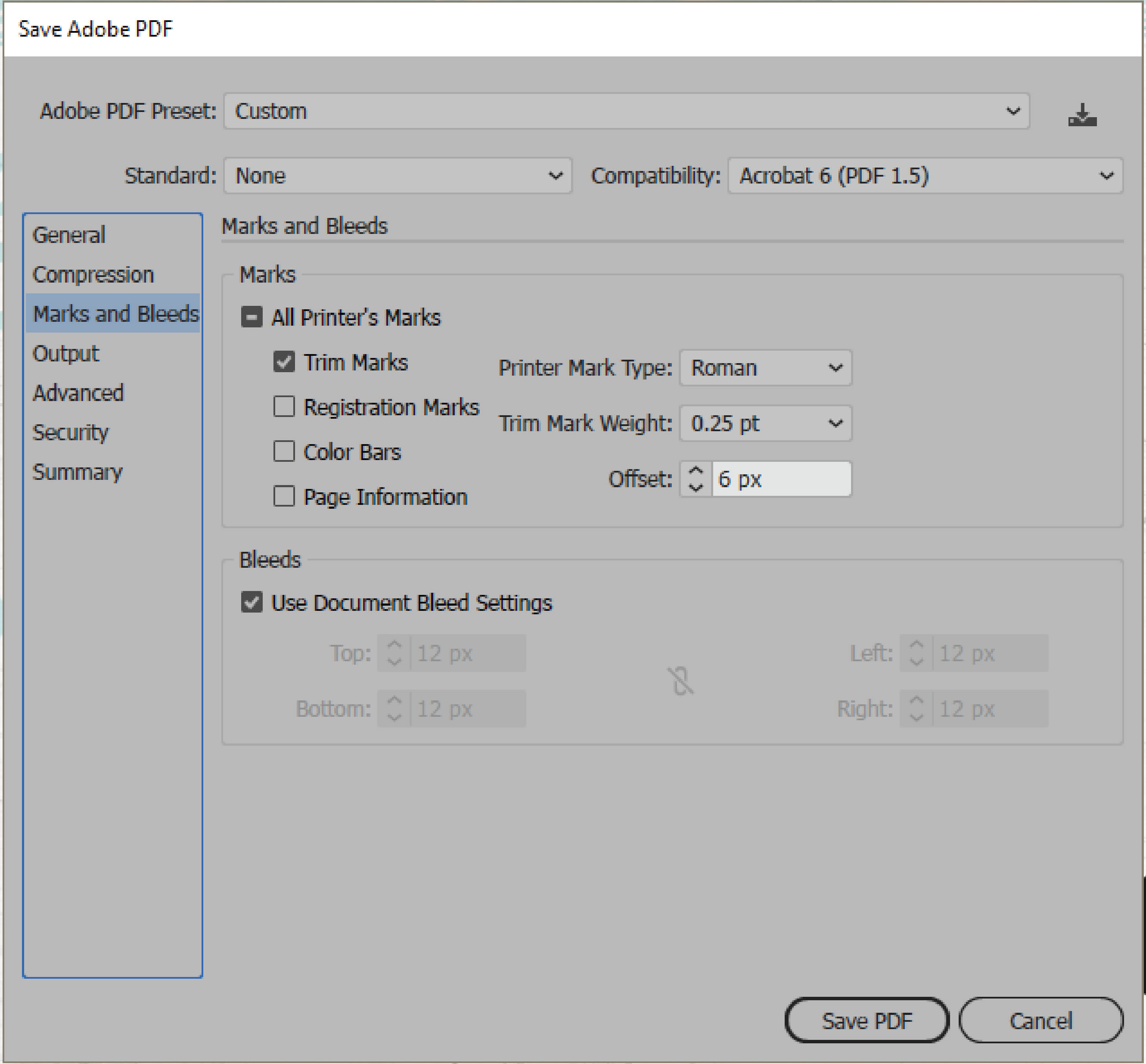 Bleed setting Illustrator
