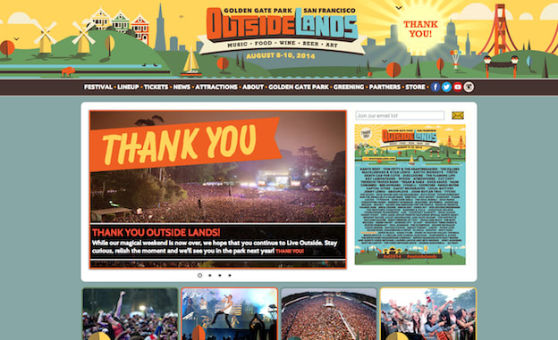 Web design for Outsidelands