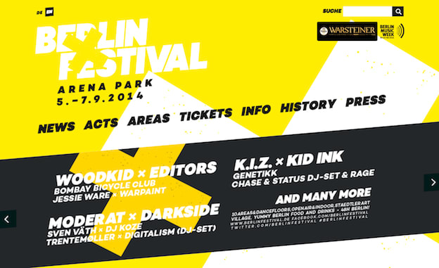 Web design for Berlin Festival