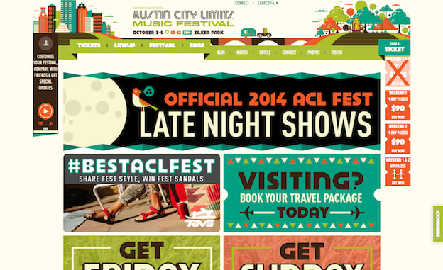 Web design for Austin City Limits
